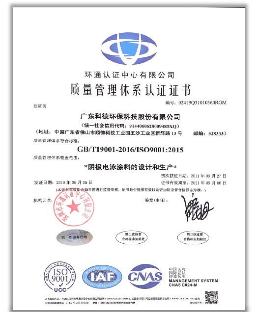 ISO9001：2015 質量管理體系